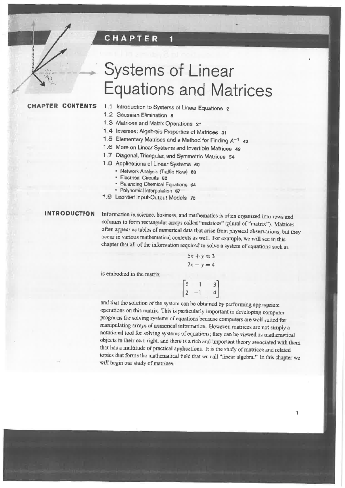 CHAPTER 1: Systems of Linear Equations and Matrices - Section 11 ...
