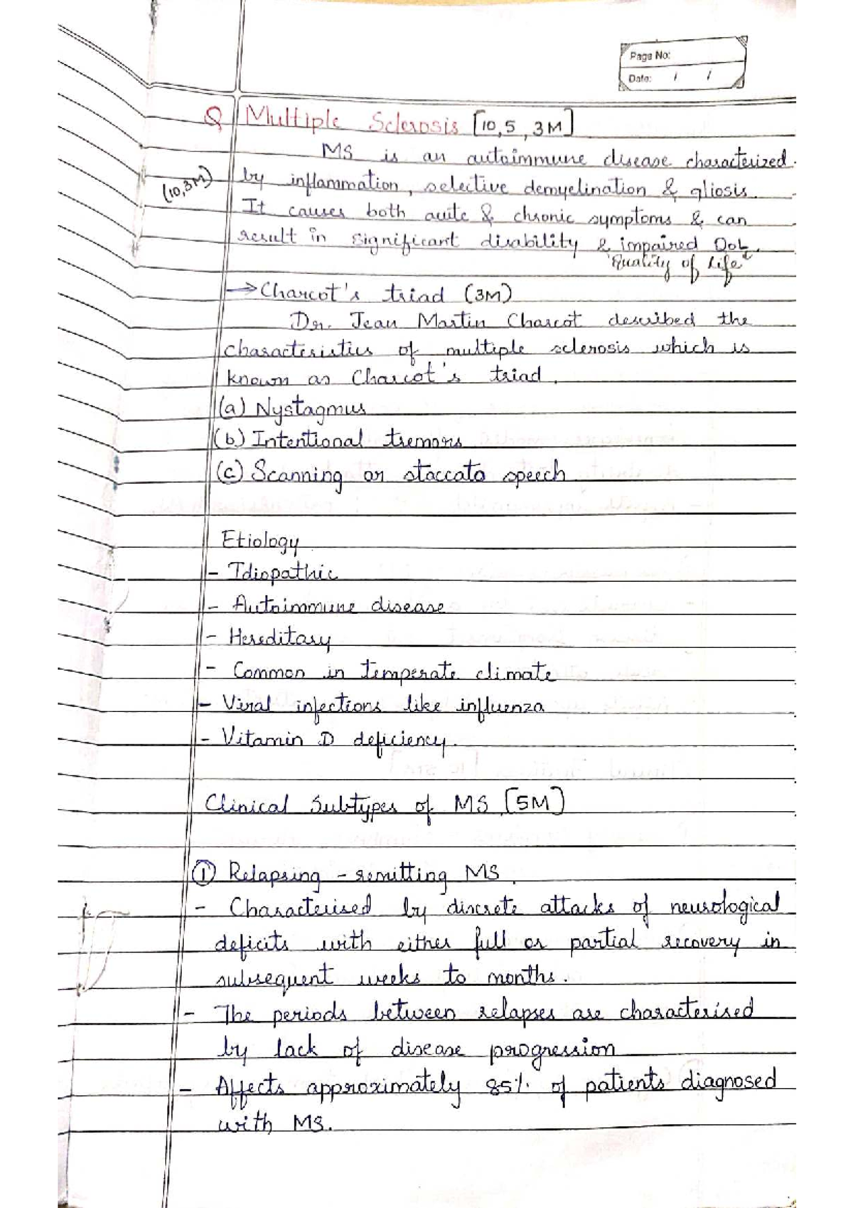 Neurology Notes: Multiple Sclerosis & Amyotrophic Lateral Sclerosis ...