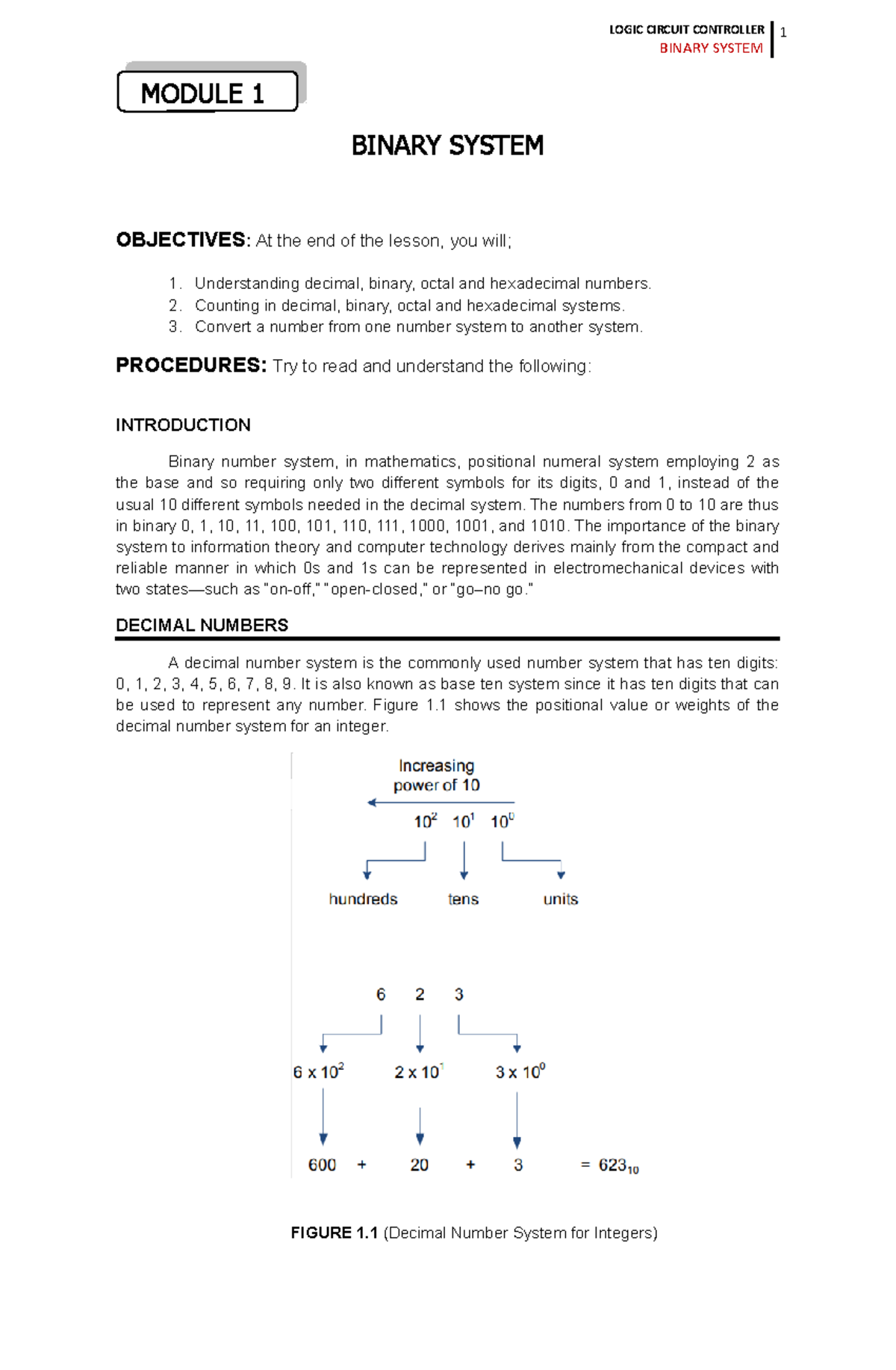Module 1: Understanding the Binary Number System Concepts - Studocu