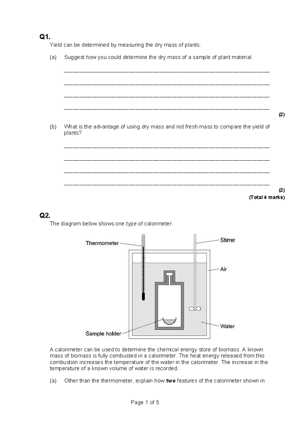 Energy Transfer Exam Questions - EQ - Nijik - Studocu