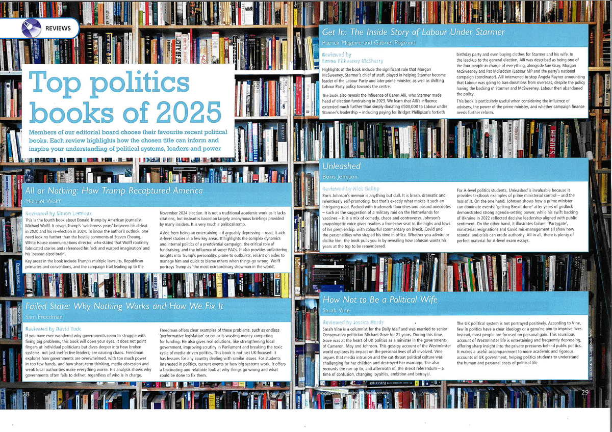 Political Review Reading List 1: Insights into UK Politics and ...