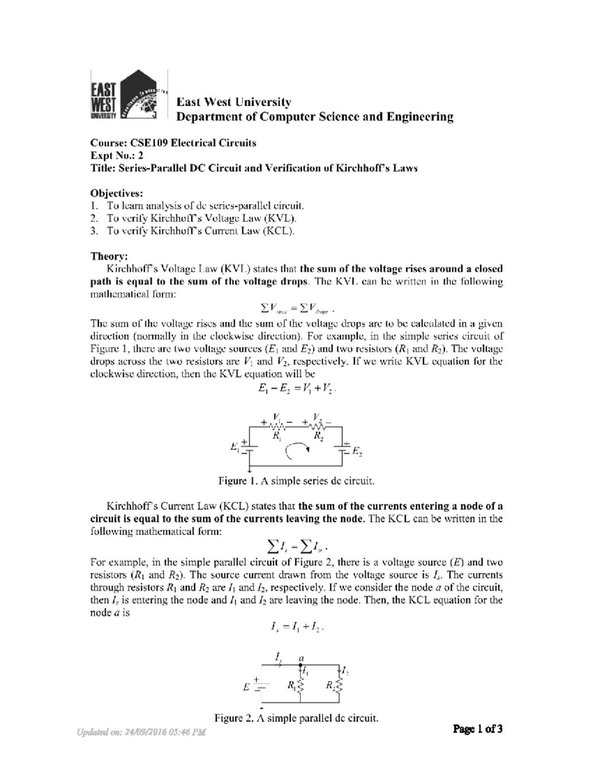 Lab2 CSE209 - Lab report2 - Electrical Circuit - Studocu