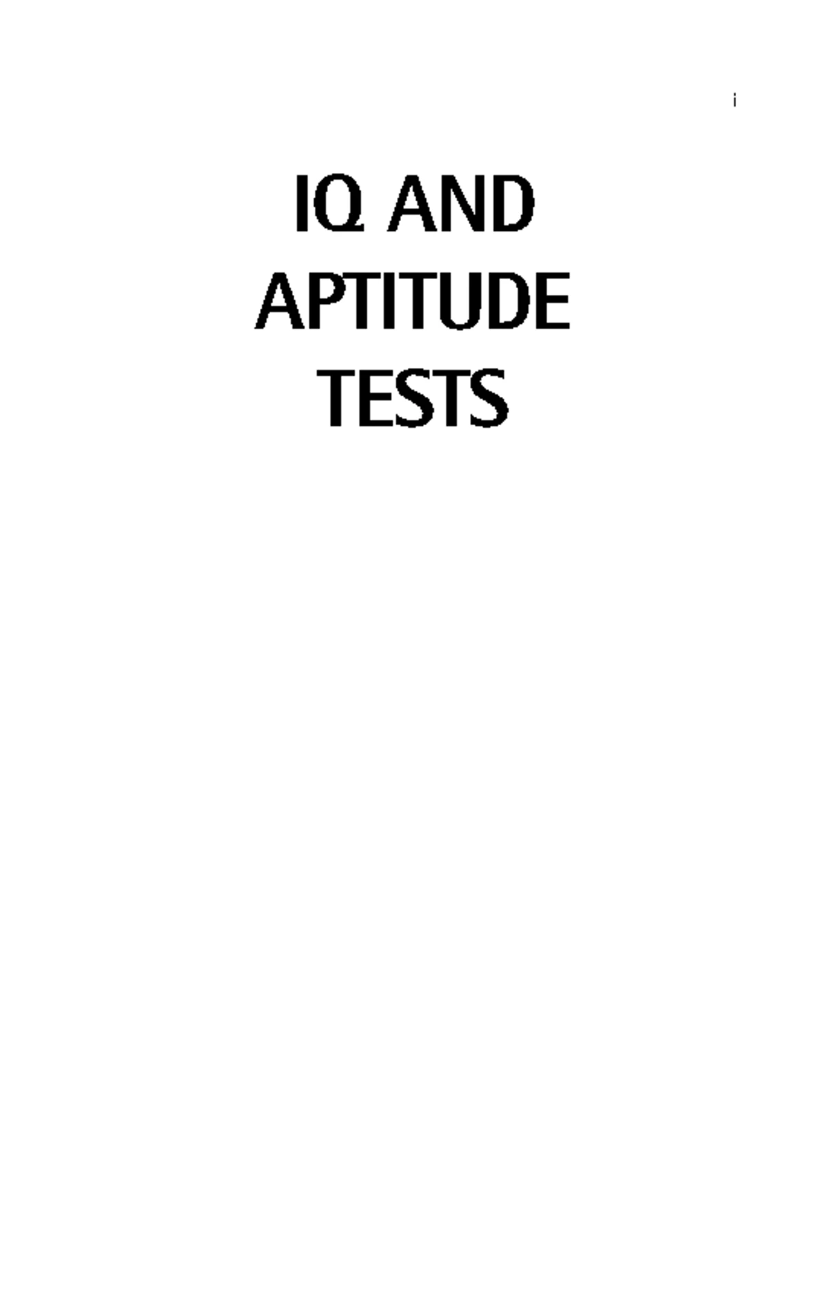 IQ and Aptitude Tests: Verbal, Numerical & Spatial Skills Assessment ...