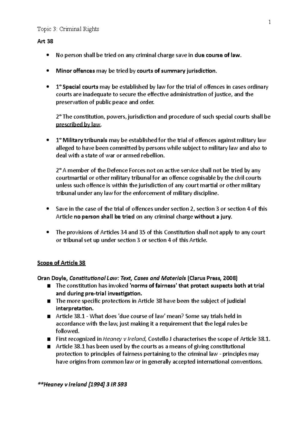 Topic 3 - Criminal Rights: Due Process and Judicial Protection - Studocu