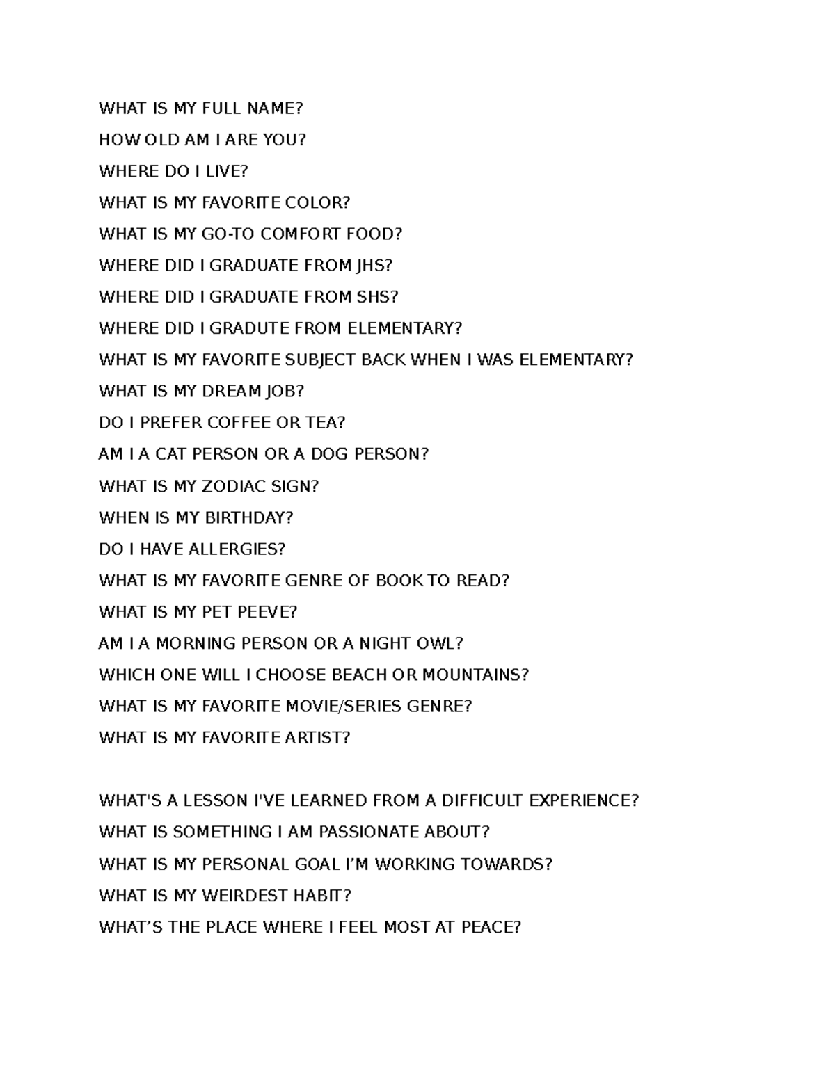Question ABT Myself - Introduce yourself in a creative way - WHAT IS MY ...