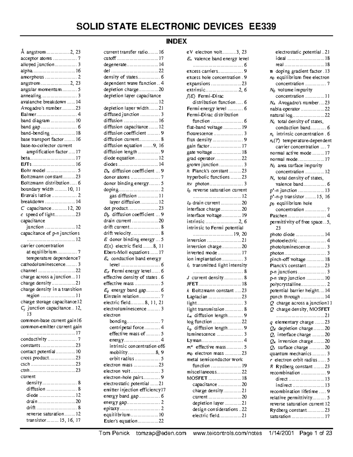 Solid State Electronic Devices EE339 Lecture Notes - Studocu