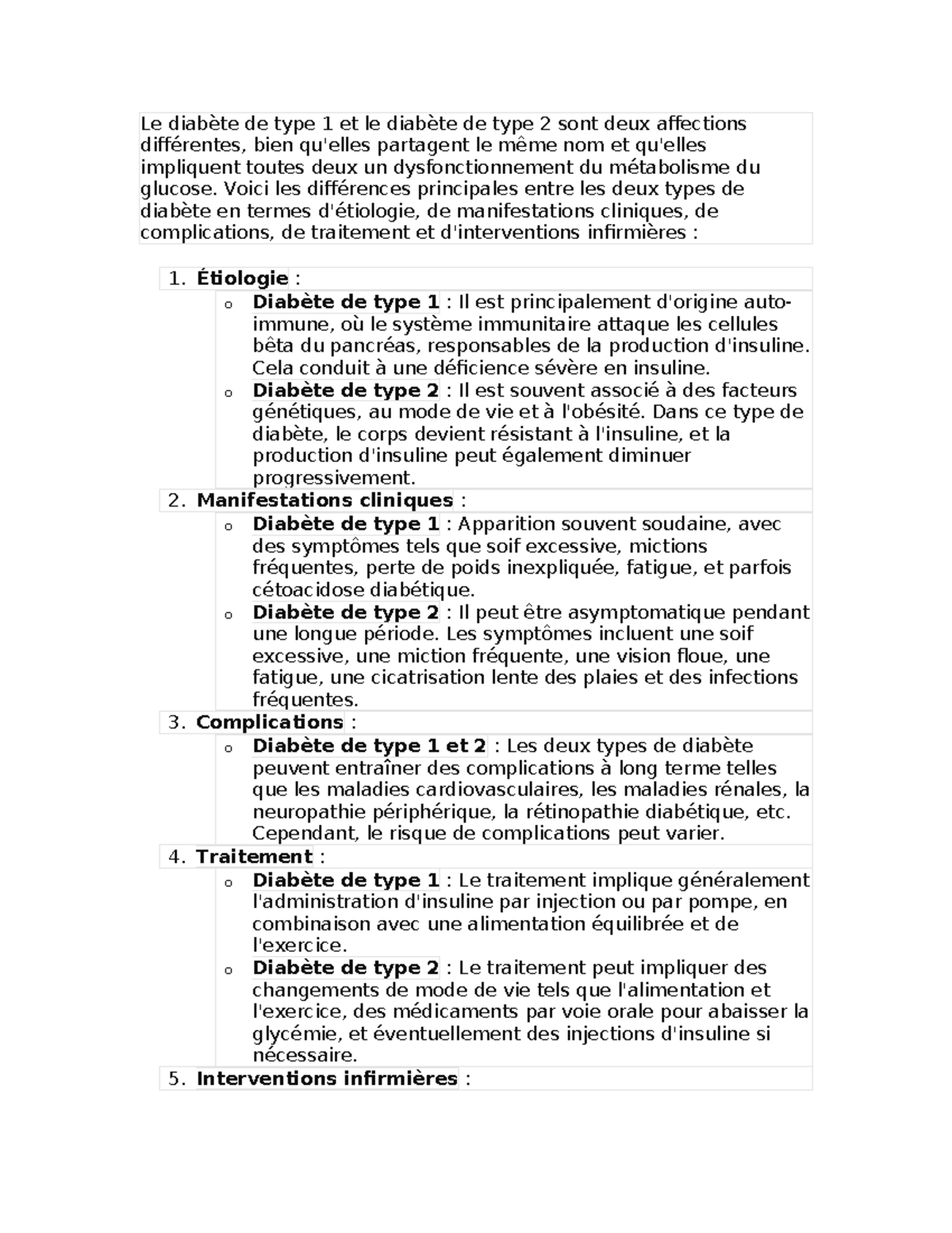 Le diabète de type 1 et le diabète de type 2 sont deux affections ...