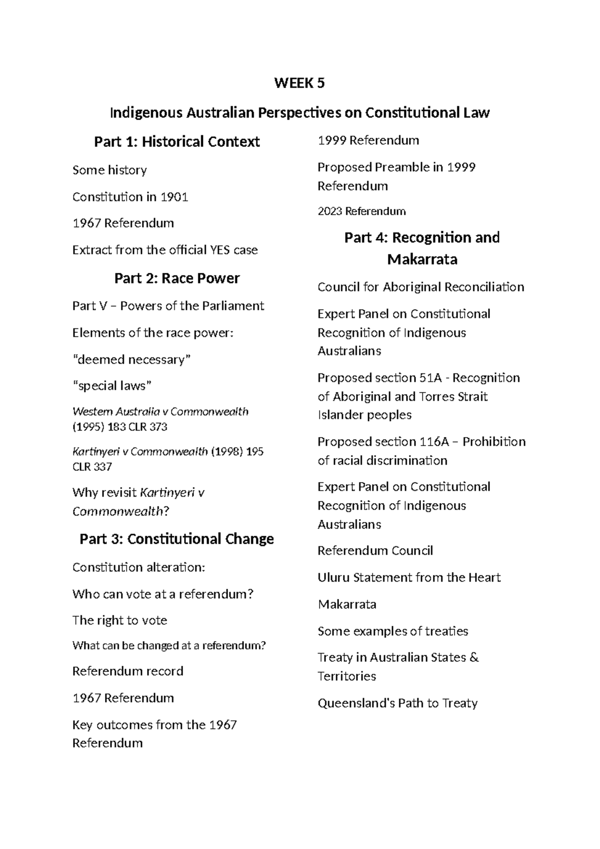 LEC Notes: Indigenous Australian Perspectives on Constitutional Law ...