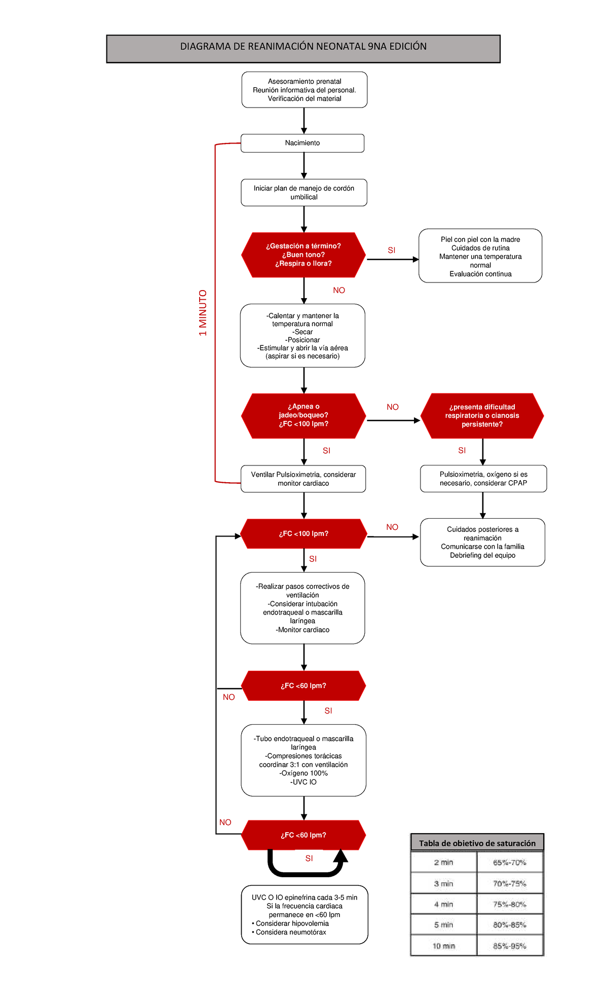 DIAGRAMA DE REANIMACIÓN NEONATAL 9NA EDICIÓN - Reneo 9 Piloto - Studocu