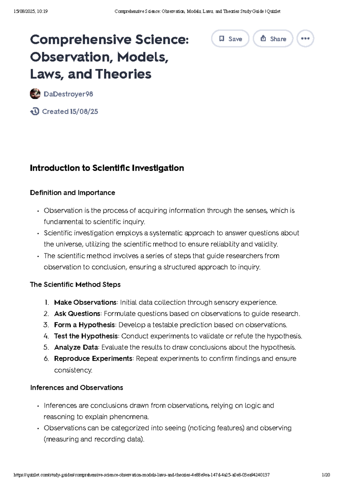 10:19 Comprehensive Science: Observation, Models, Laws, and Theories ...