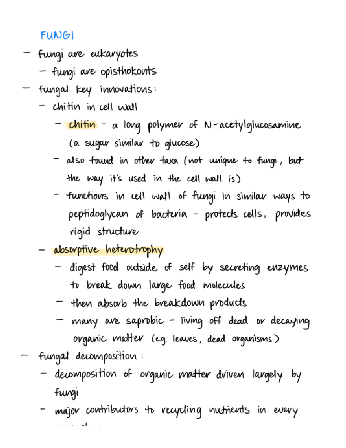 BIS 2C Lecture Notes: Fungi, Their Structure and Life Cycles - Studocu