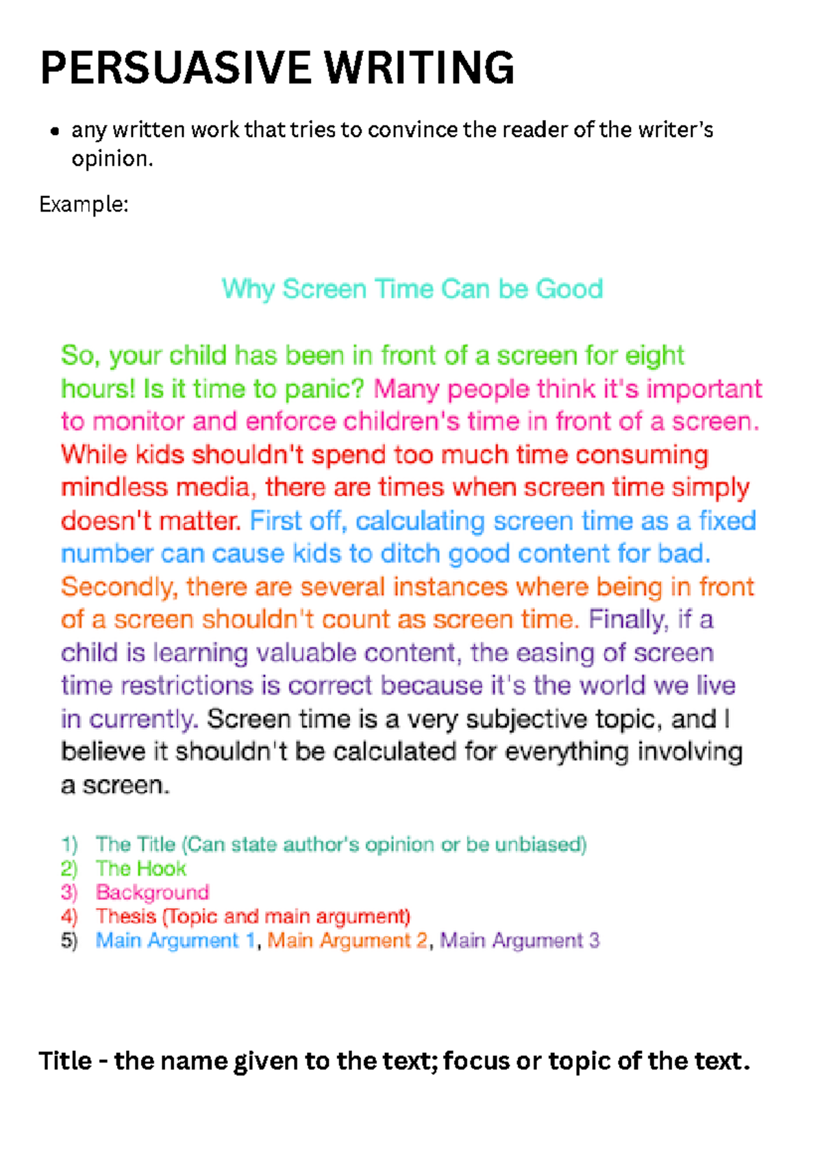 Persuasive Writing - Bachelor of Secondary Education - PERSUASIVE ...