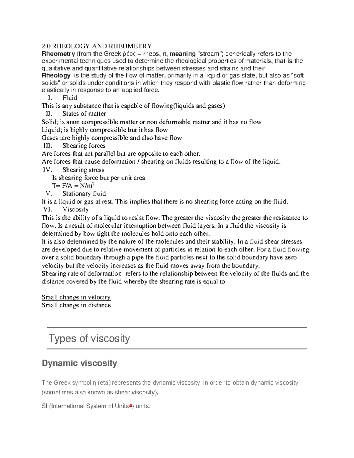 RHEOLOGY AND RHEOMETRY: Understanding Fluid Behavior and Viscosity ...