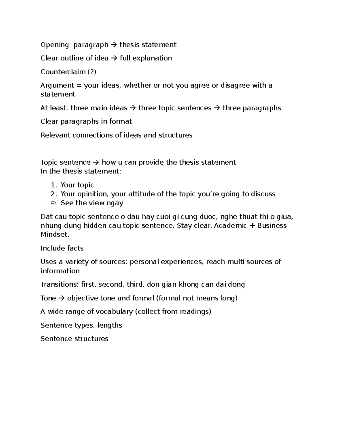 Thesis Statement and Outline Guide for Academic Writing - Studocu