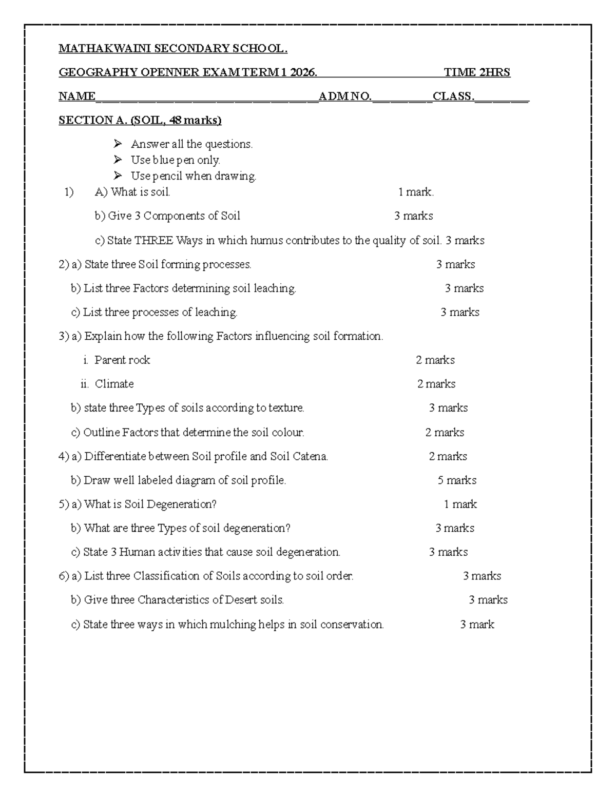 F4 GEO 2026 - Geography Openner Exam Term 1 2026 - Studocu