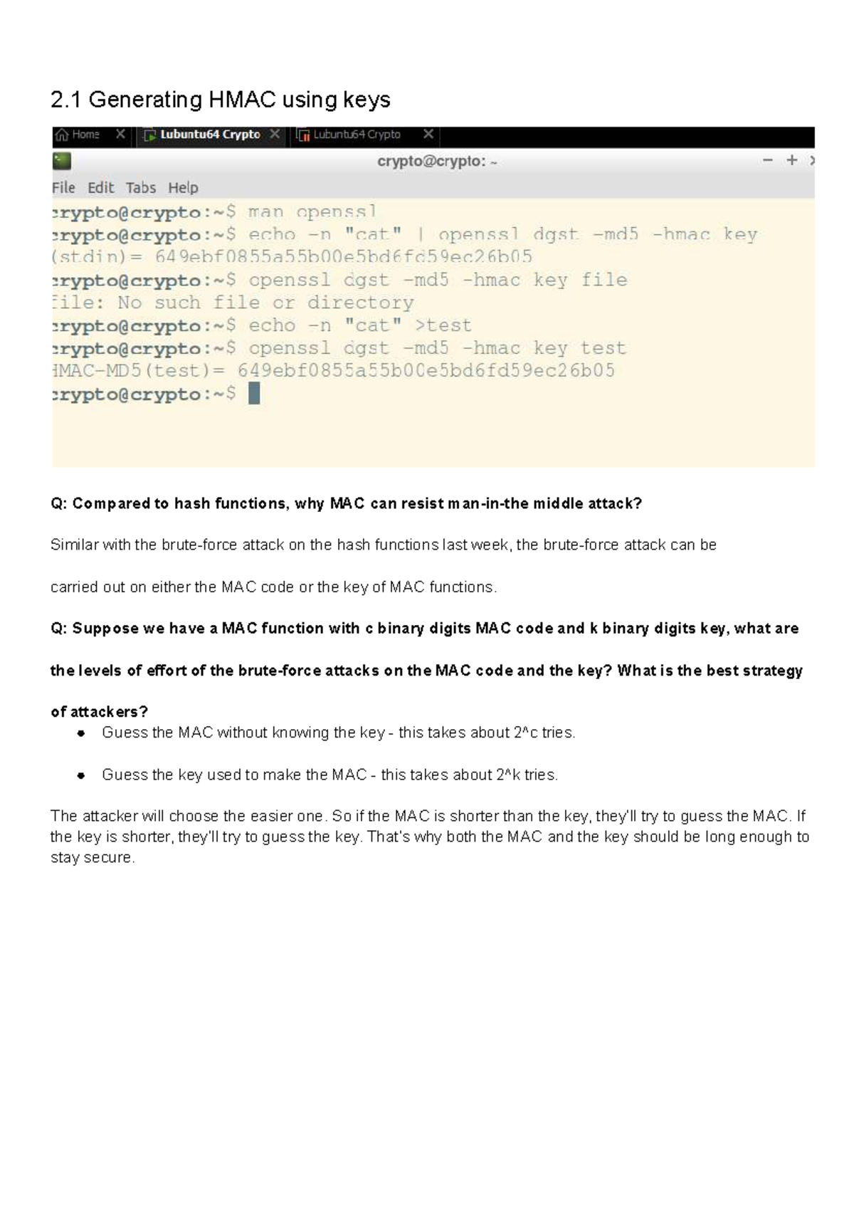 Crypto Lab 7 - HMAC Generation & Efficiency Analysis Notes - Studocu