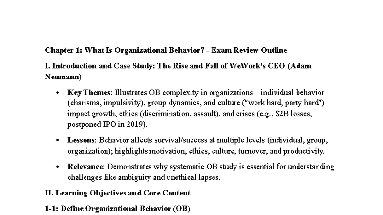 Chapter 1: Organizational Behavior Overview & Key Insights (OB 101 ...