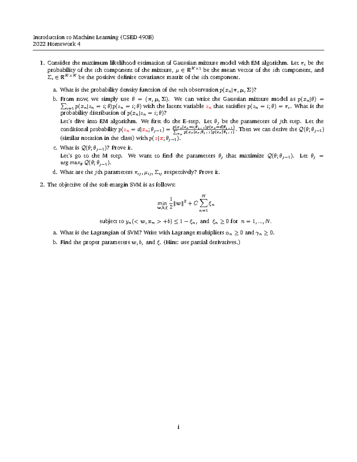 Homework 4 revised - Introduction to Machine Learning (CSED 490B) 2022 ...
