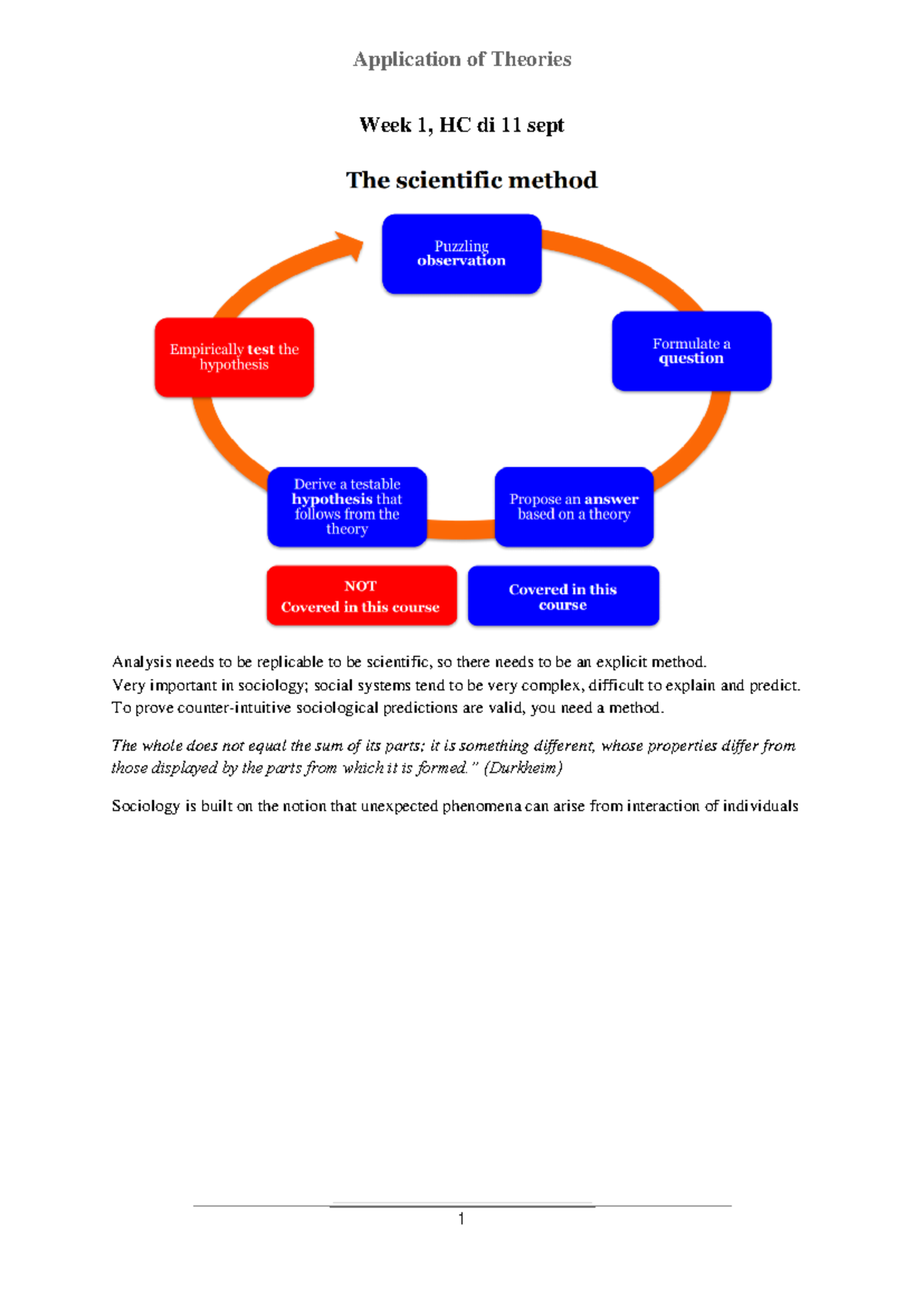 Sociological Theories: Summary and Application Concepts (SOC101 ...