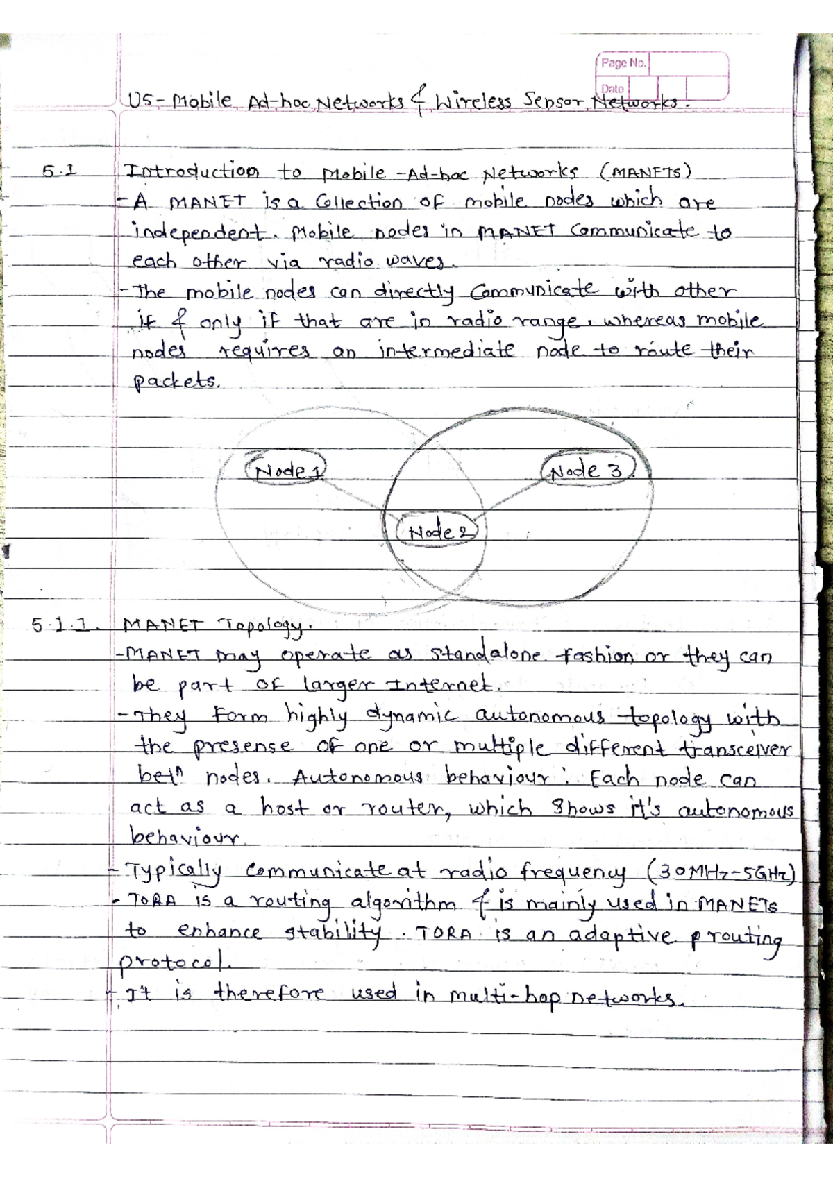 WMN Unit 5 Lecture Notes on Mobile & Wireless Sensor Networks - Studocu