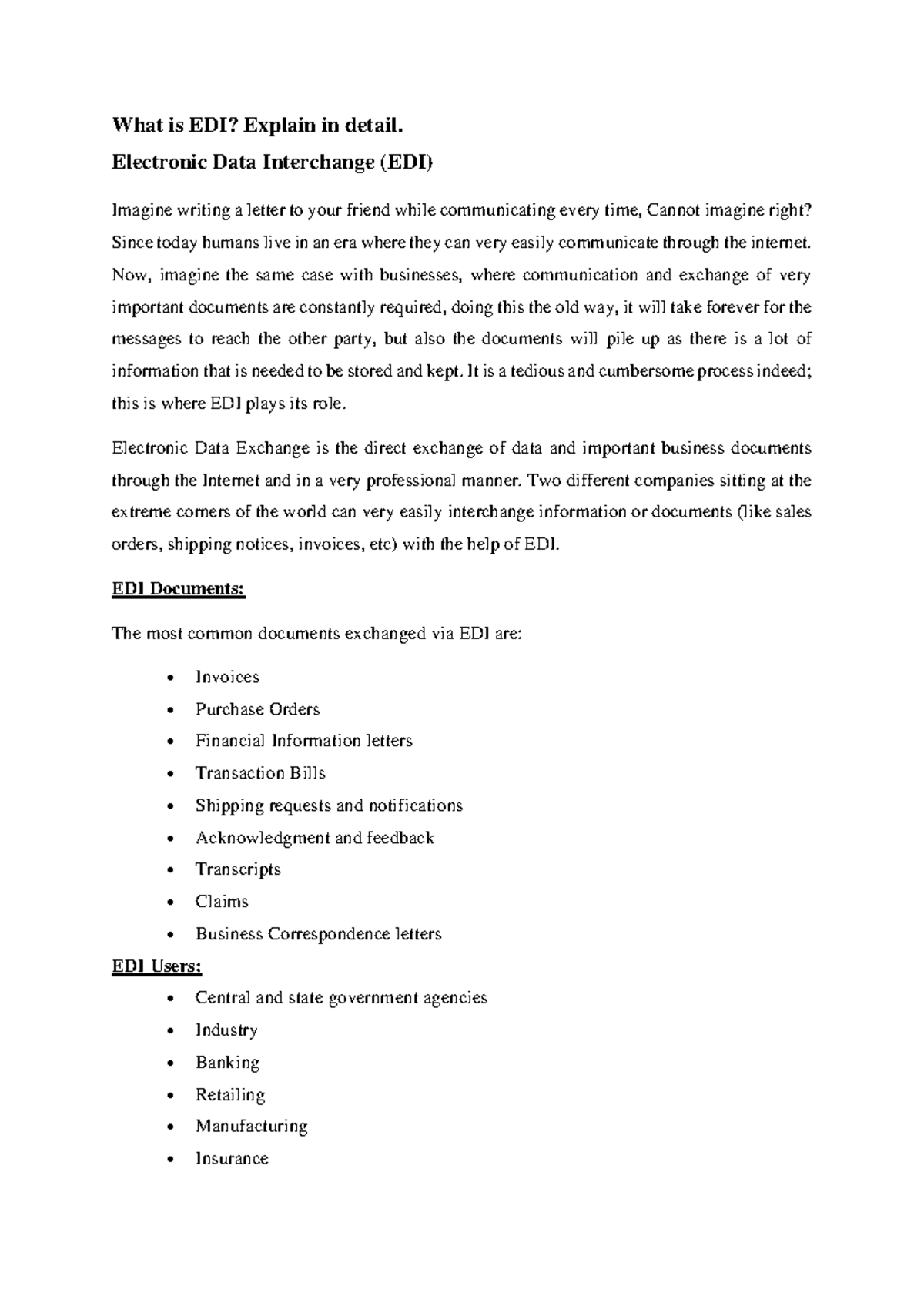 Unit 3 & 4 - E-Commerce: Understanding Electronic Data Interchange (EDI ...