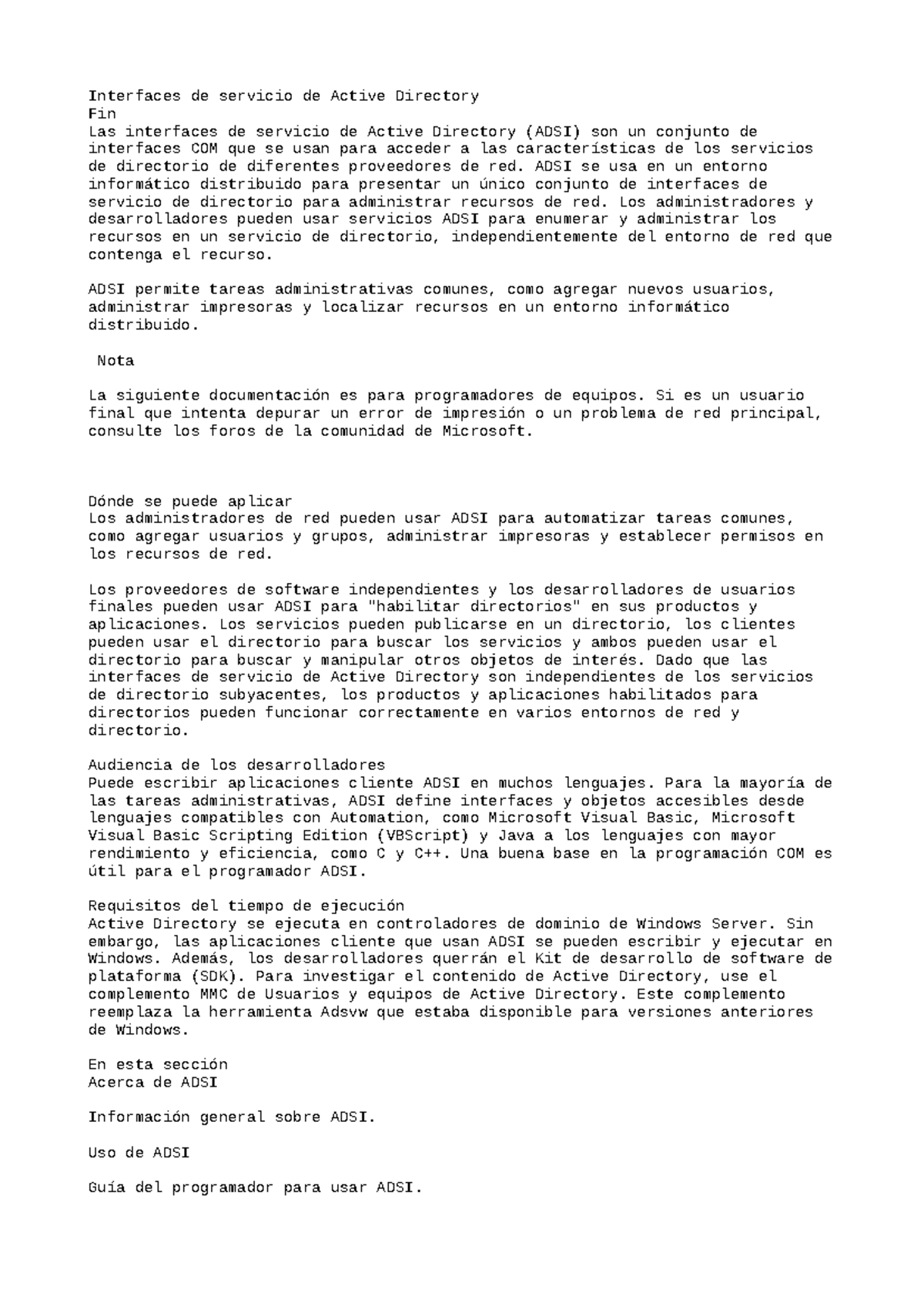 Apuntes sobre ADSI y las Interfaces de Servicio de Active Directory ...