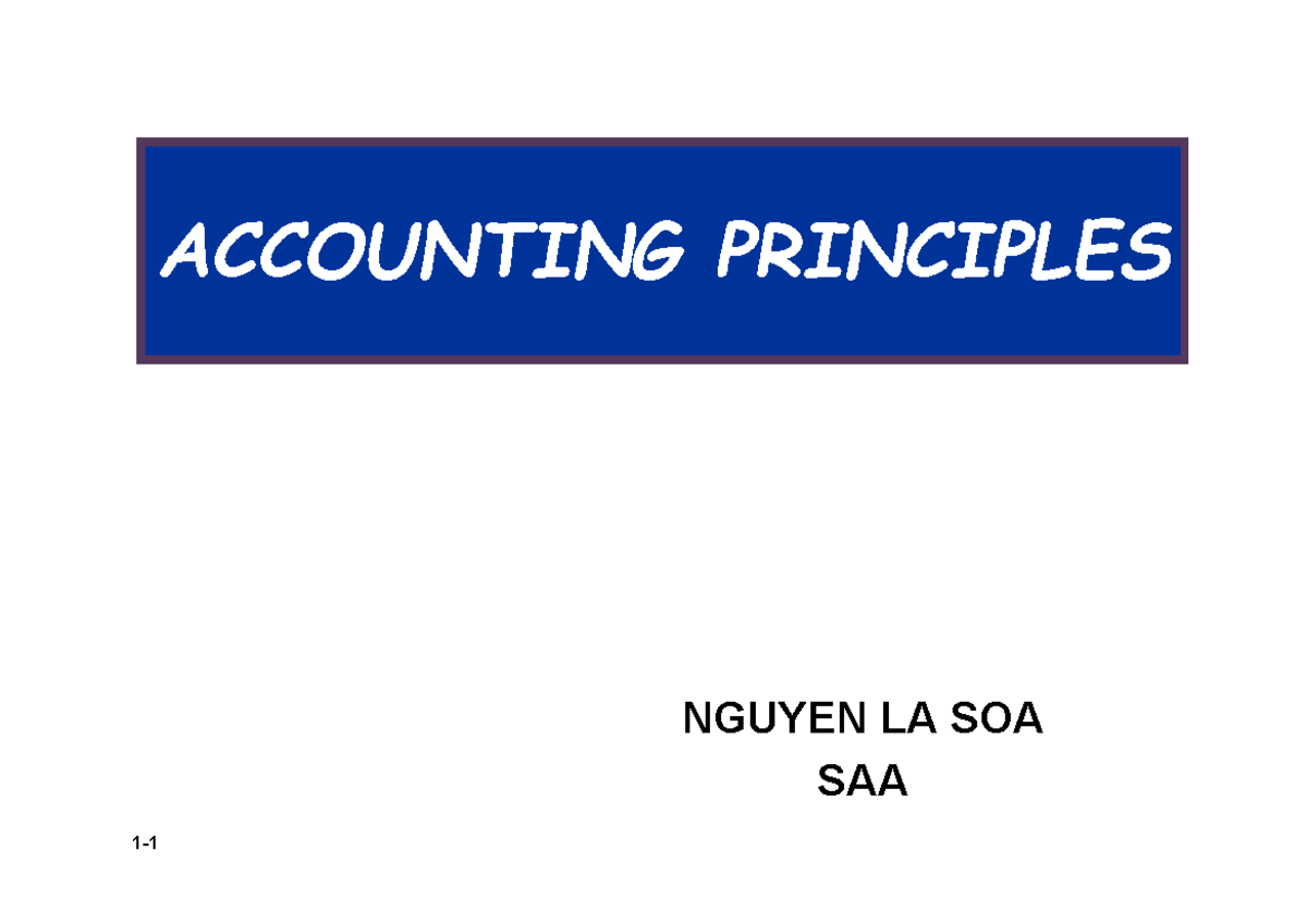 ACCT 101: Principles of Accounting - Chapter 1 Notes - Studocu