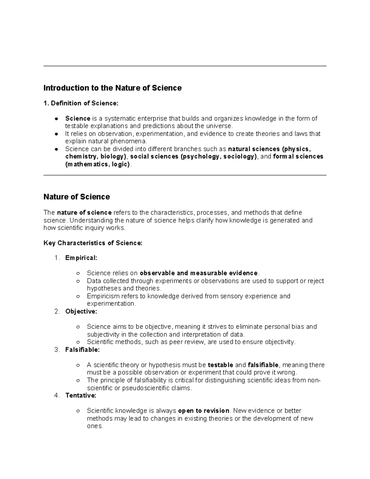 Everyday Science - Elaborated Notes for Course SCI101 - Studocu