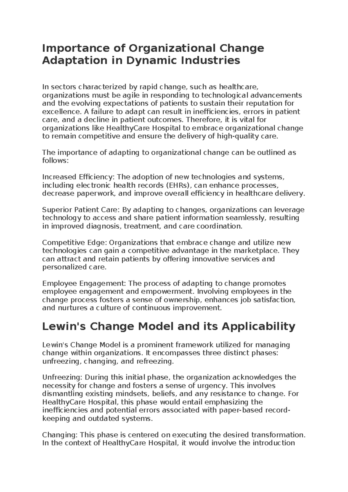 Organizational structure and change - Importance of Organizational ...