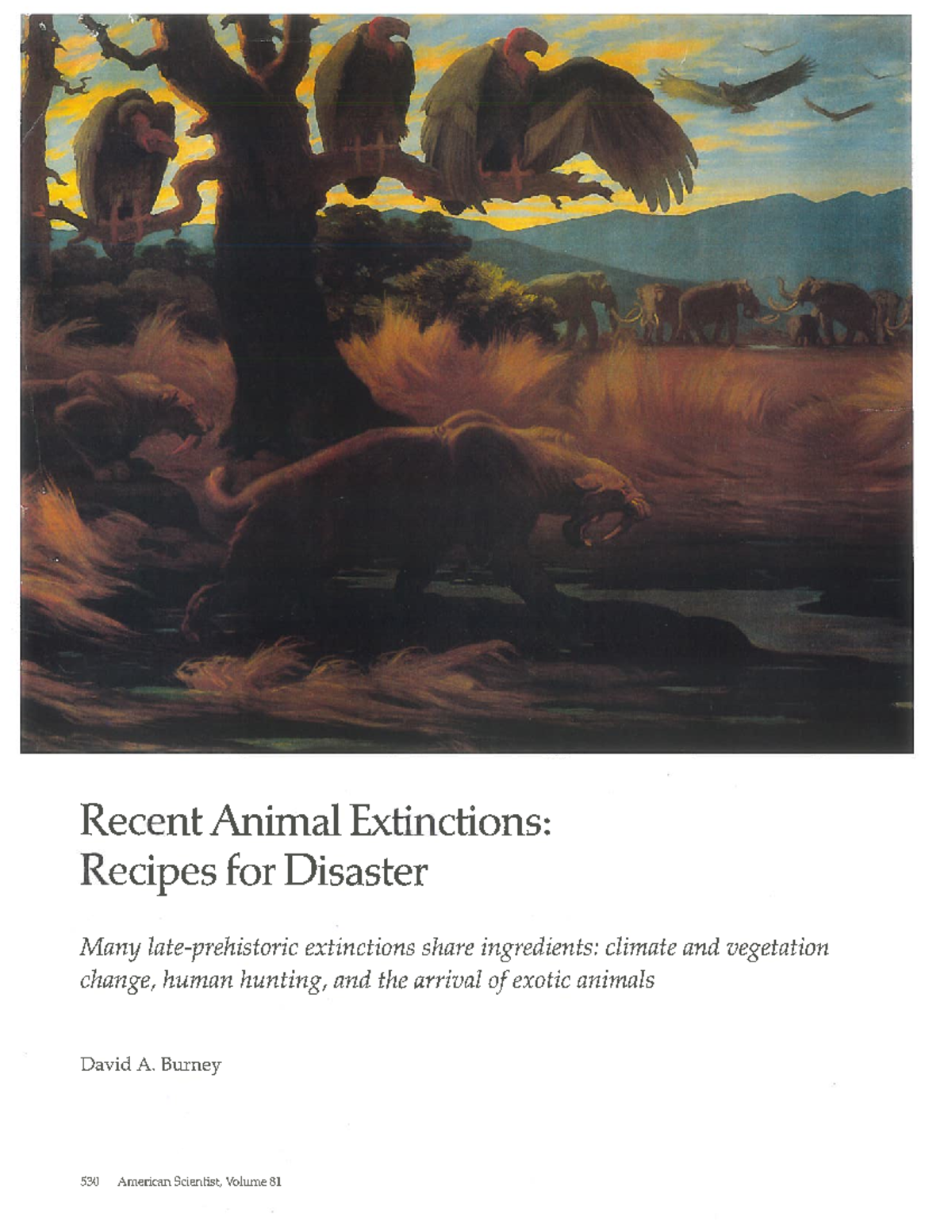 Burney 530: Recent Animal Extinctions and Their Causes - Studocu