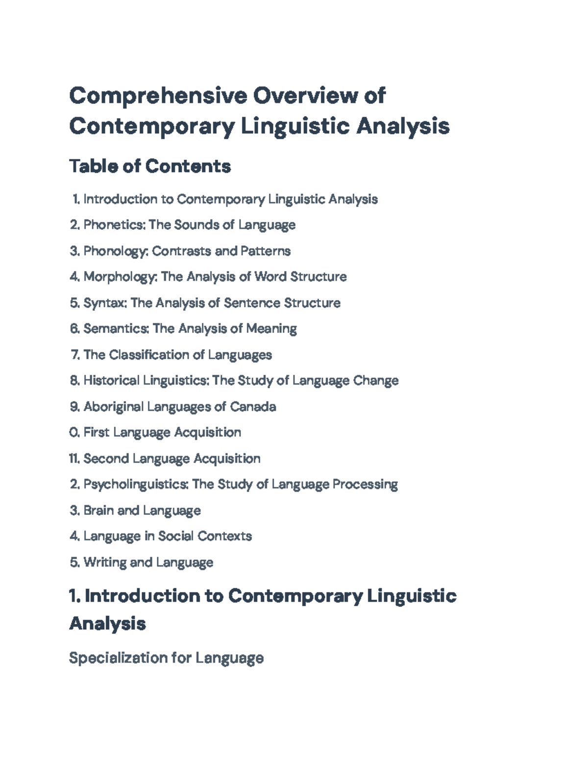 Comprehensive Guide to Linguistic Analysis (LNG 101) - Comprehensive ...