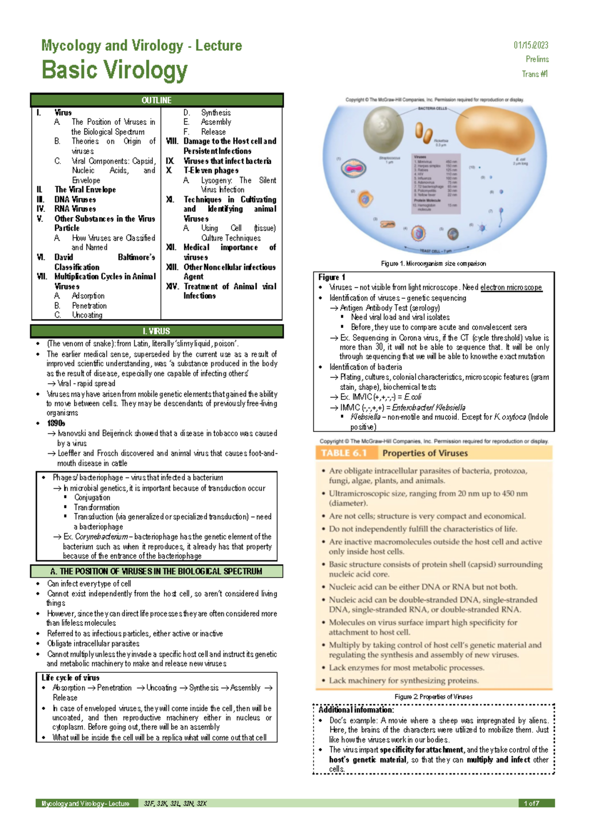 P-Trans 1 Mycoviro-Lec Basic Concepts of Virology and Virus Lifecycle - Document Preview