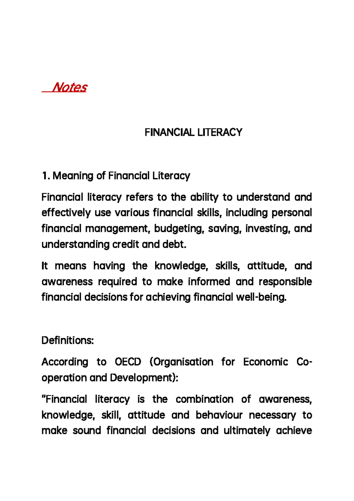 Financial Literacy 1: Essential Skills for Personal Finance Management ...
