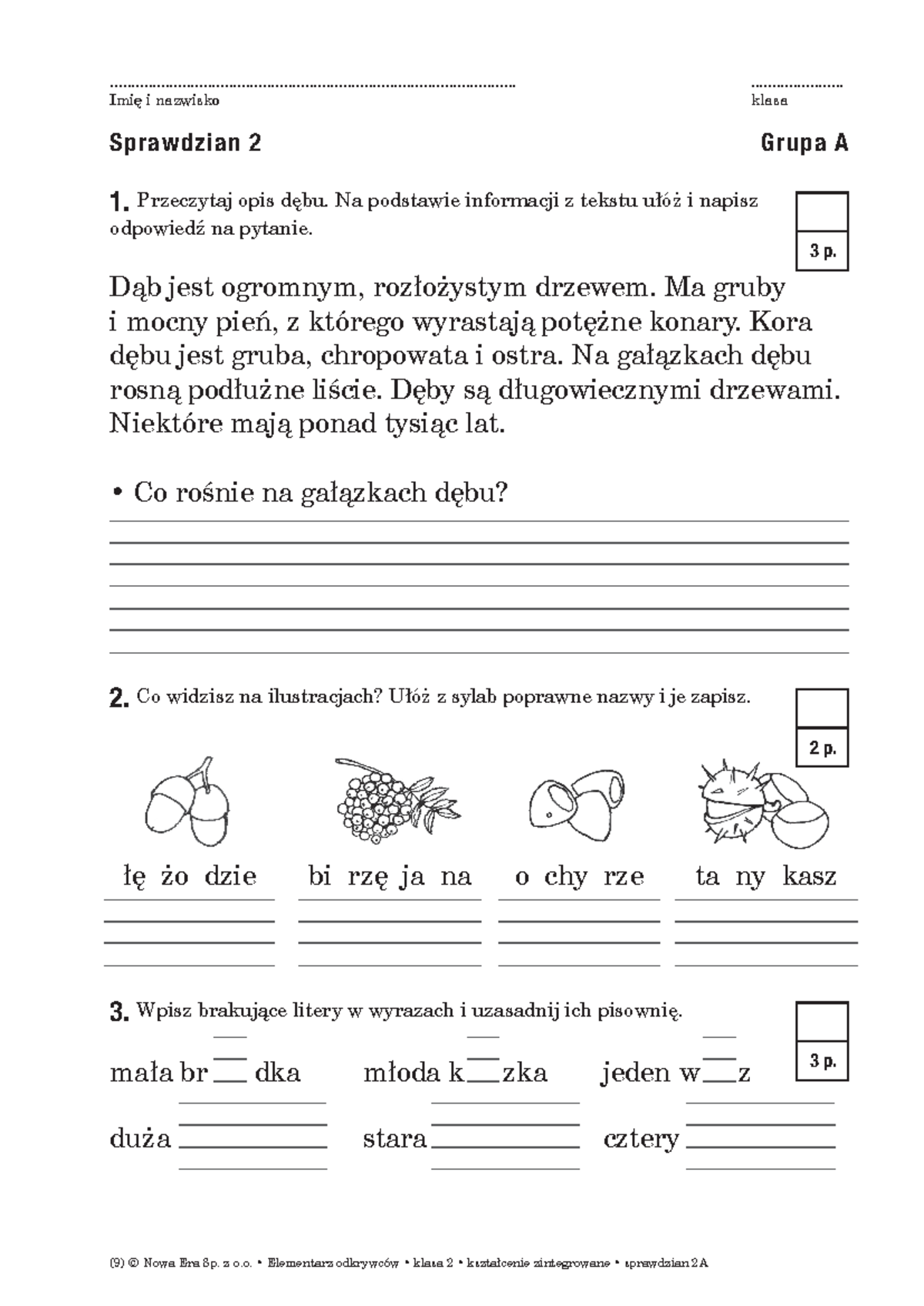 Sprawdzian 2A - Kształcenie Zintegrowane - Drzewa i Rośliny - Studocu