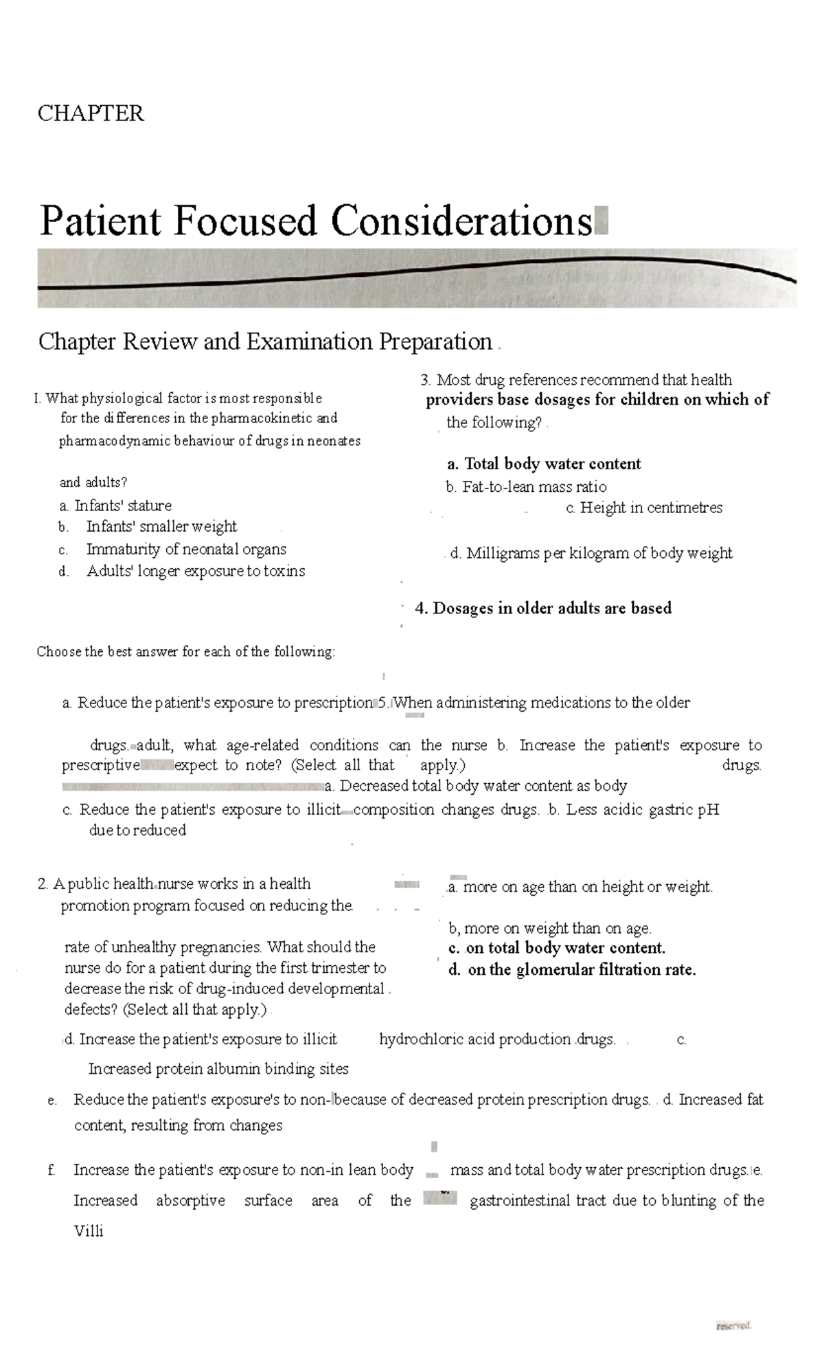 Chapter 4: Patient Considerations in Pharmacokinetics and Dosage - Studocu