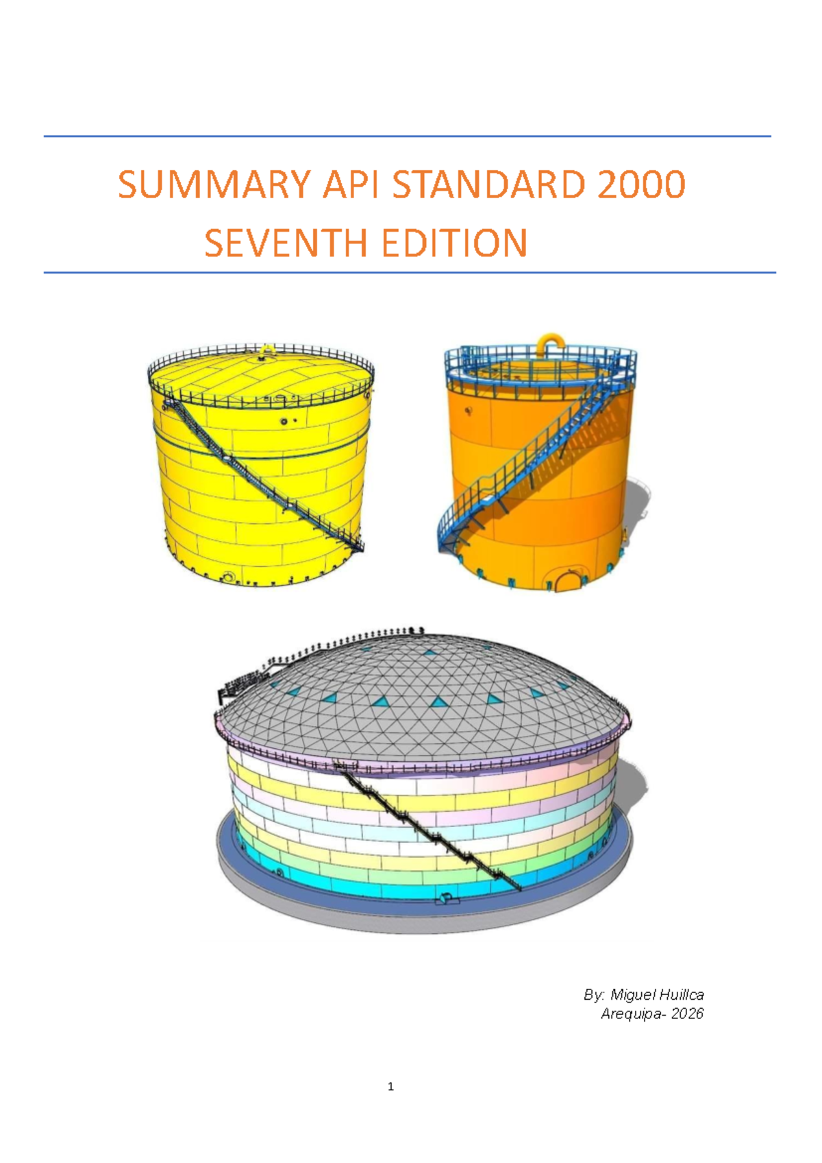 Summary of API Standard 2000: Venting Requirements for Tanks - Studocu