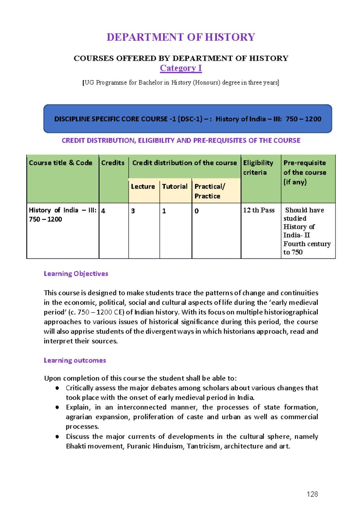 Semester 3 History Syllabus: Early Medieval India (750-1200 CE) - Studocu