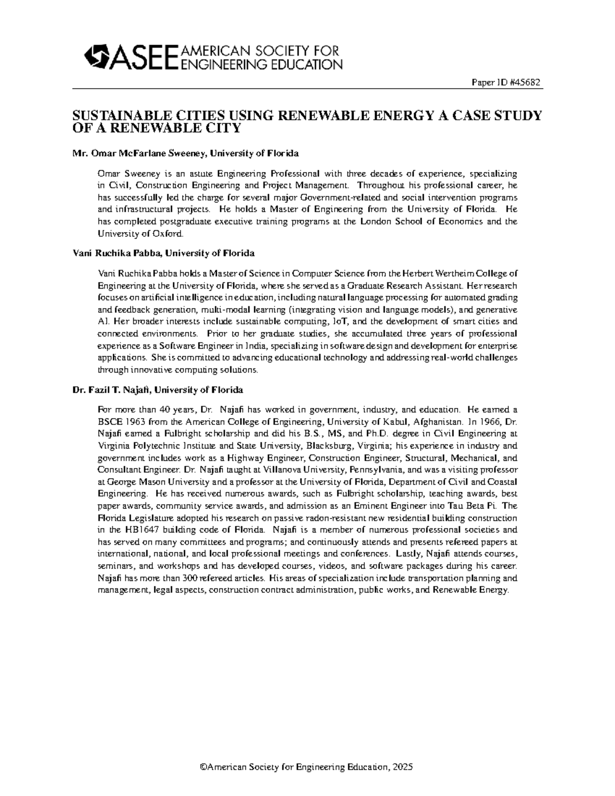 SUSTAINABLE CITIES & RENEWABLE ENERGY: A CASE STUDY ANALYSIS - Studocu