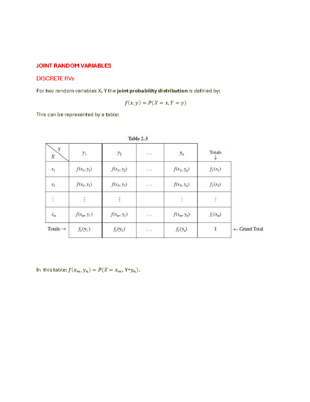 Joint Random Variables & Independence Analysis (Stat 101) - Studocu