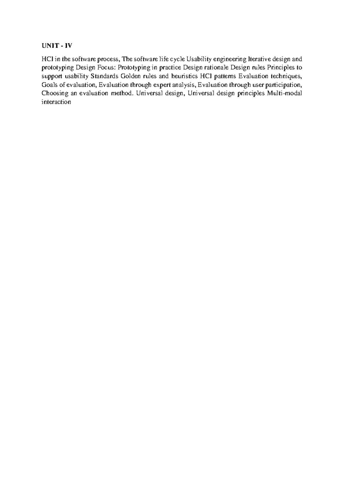 HCI in Software Process & Usability - UNIT-4 Study Notes - Studocu