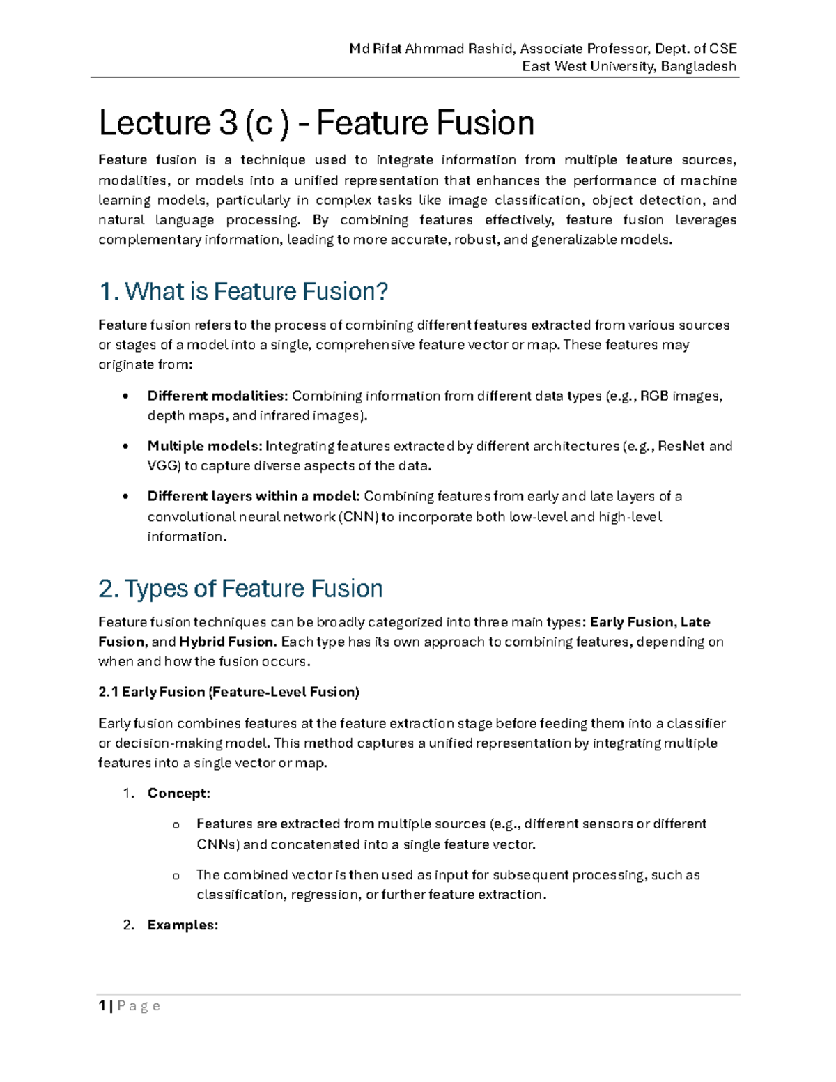 CSE Lecture 3(c): Understanding Feature Fusion Techniques - Studocu