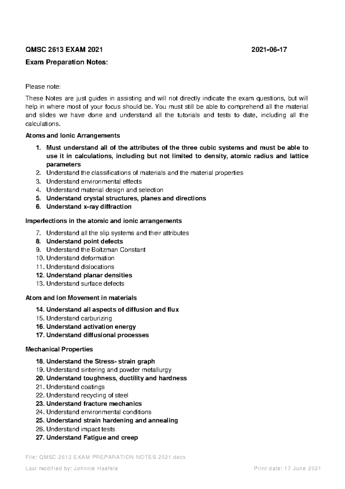 QMSC 2613 Final Exam Preparation Notes: Key Concepts & Examples 2021 ...
