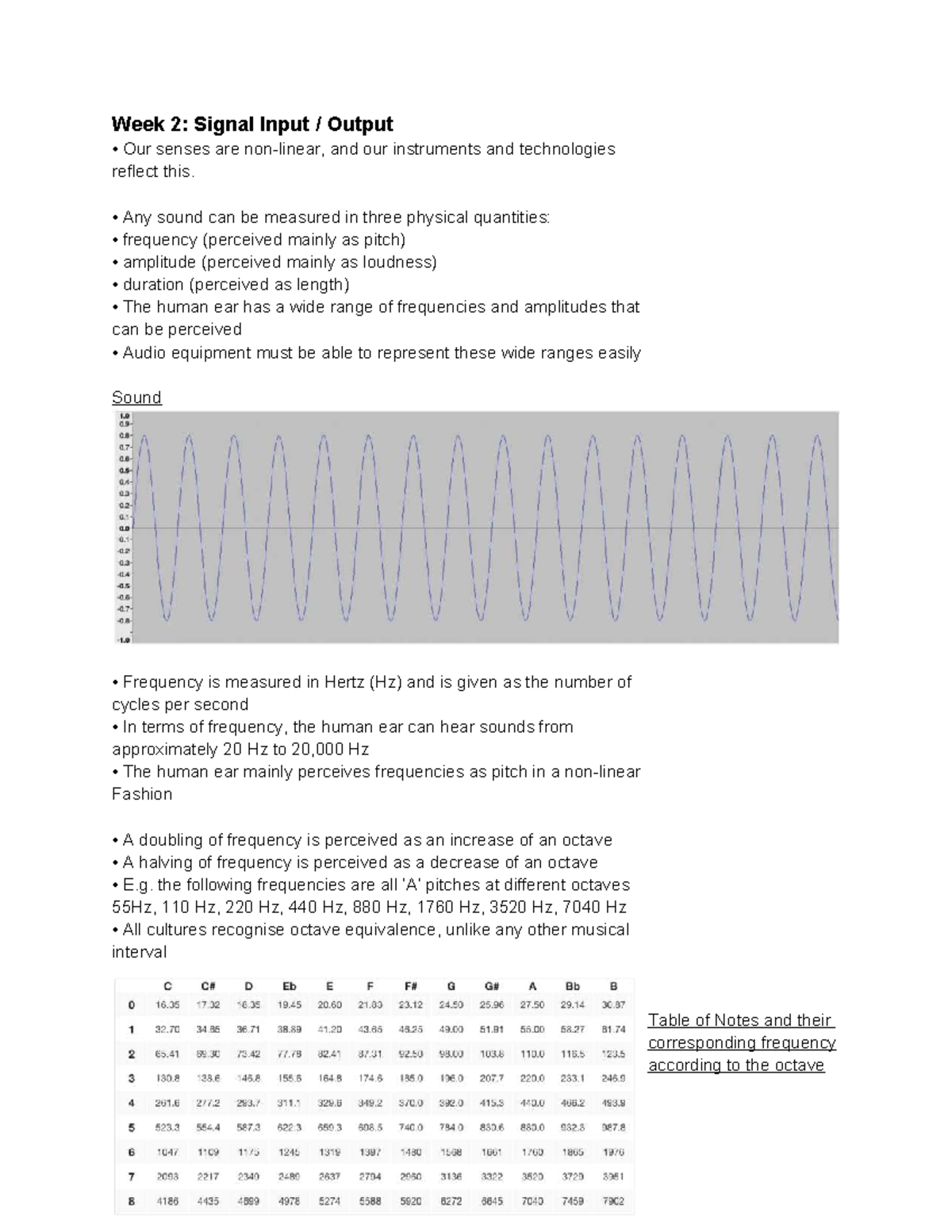 Sound Engineering Exam Notes: Week 2 - Signal Input & Output - Studocu