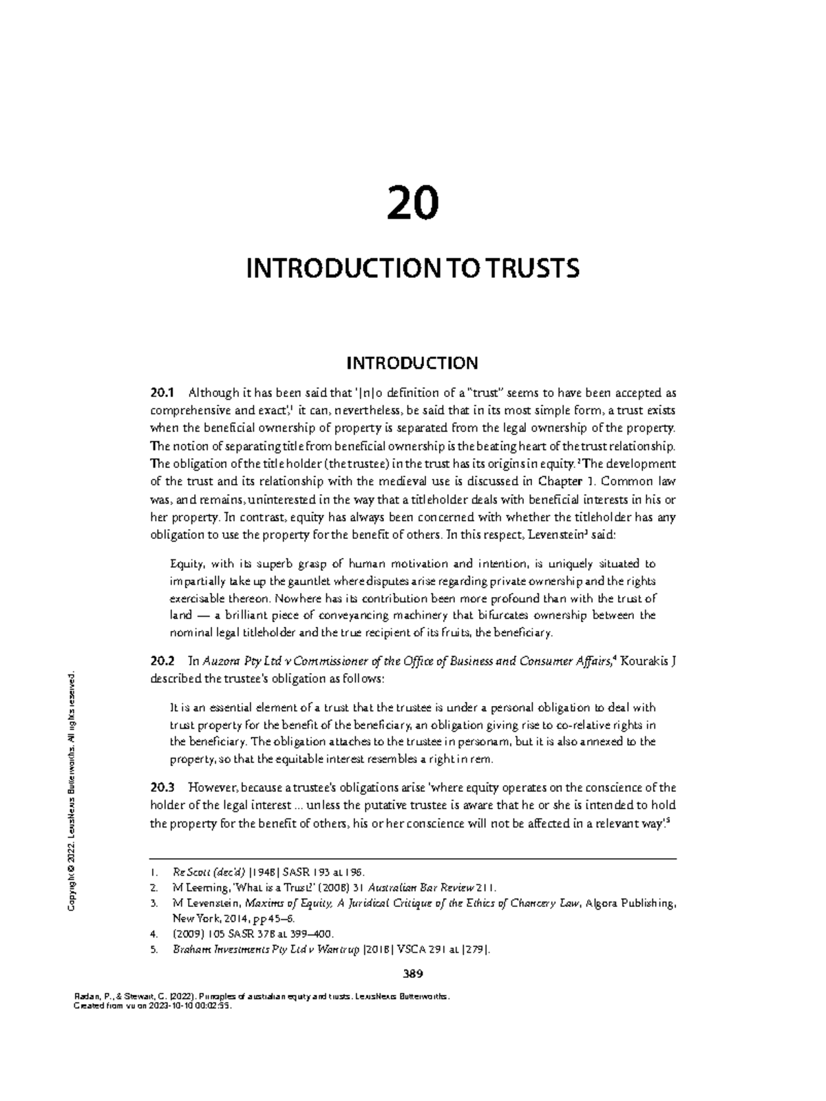 Chapter 20: Intro to Trusts - Key Concepts and Legal Framework - Studocu
