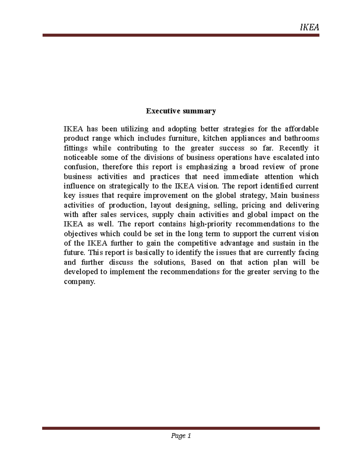 IKEA Global Business Strategy Analysis and Recommendations Report - Studocu