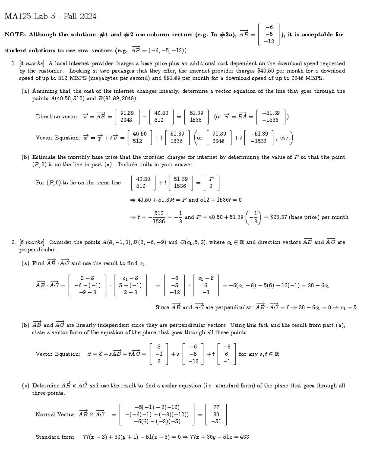 MA123 F24 Lab 5 Solutions and Explanations - Studocu