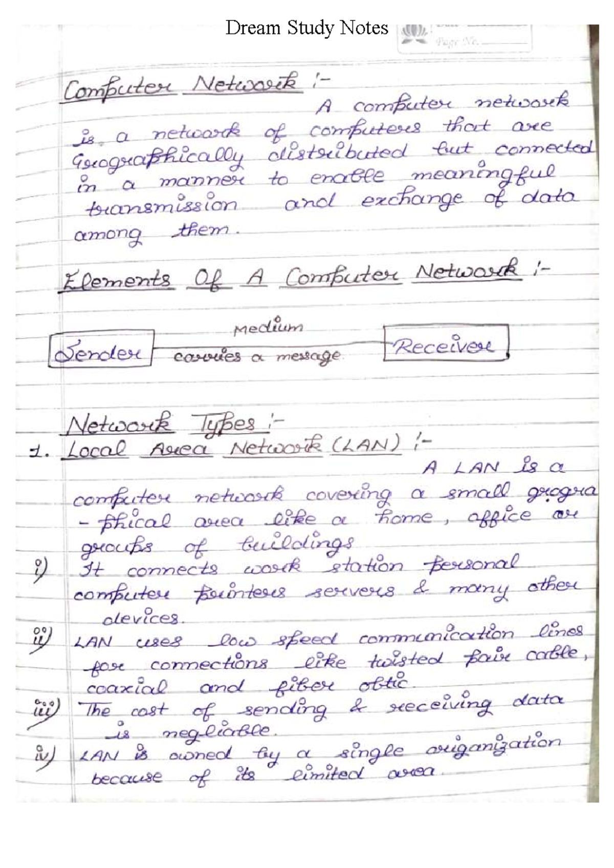 CN Handwritten Notes for Computer Network Study - Studocu