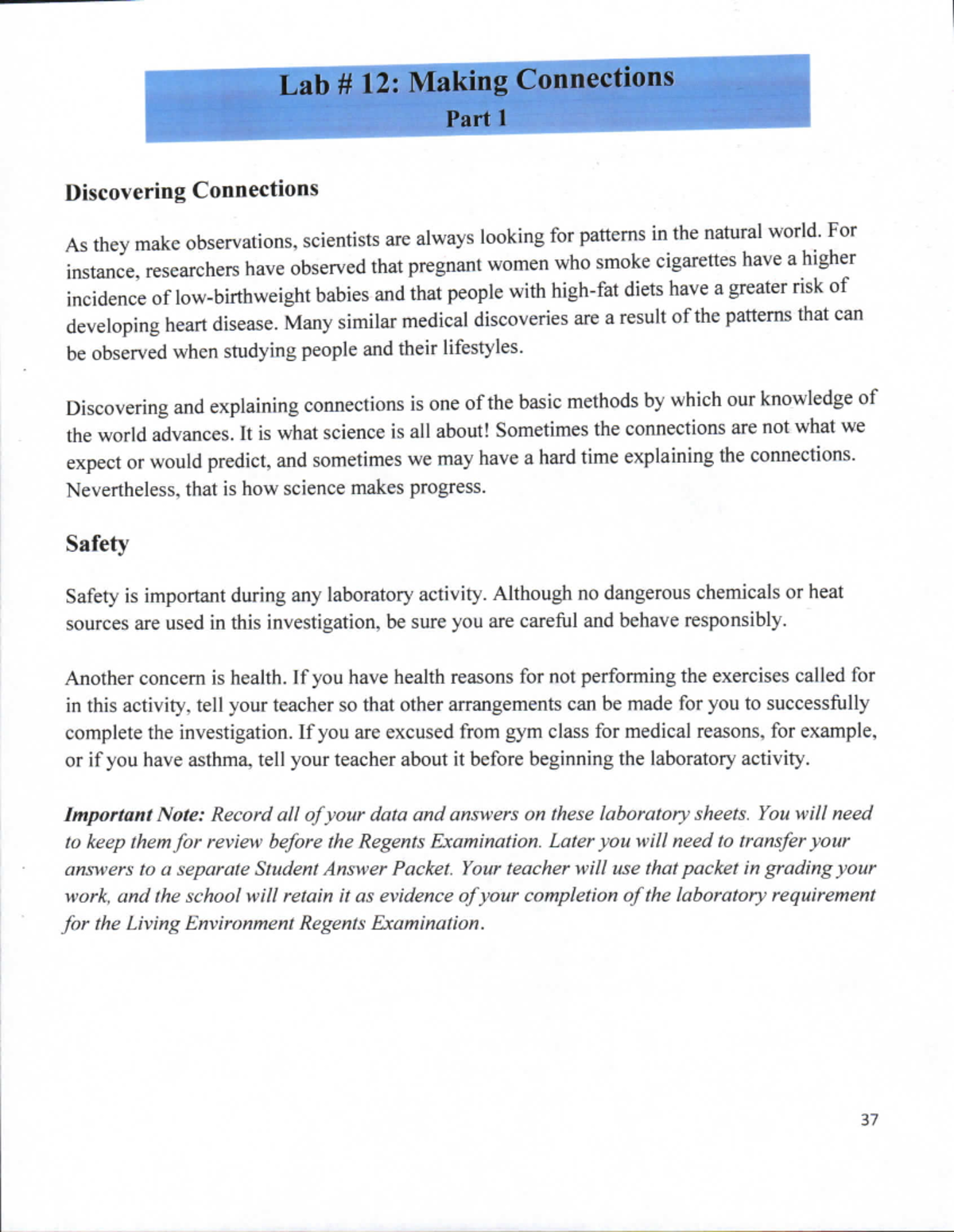 Examples Of Science Connections
