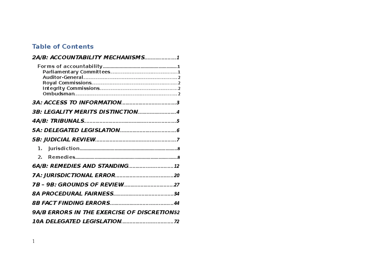 Admin Exam: Judicial Review Concepts & Principles (45 Marks) - Studocu