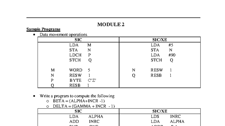 Module II System Software (S5 CSE) - Assembler Functions & Algorithms ...